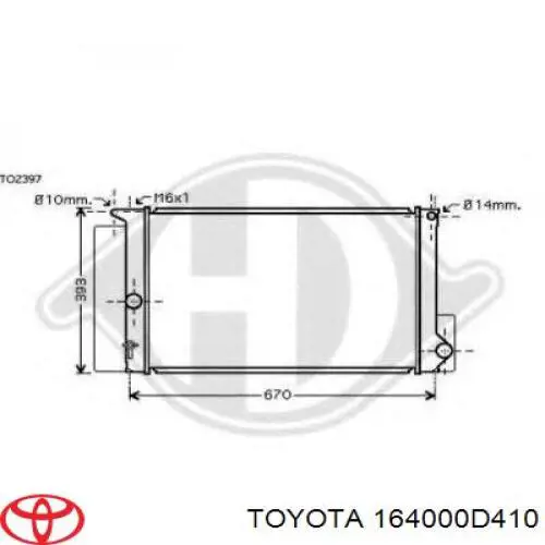 Radiador de esfriamento de motor Toyota 164000D410 preço, a partir de 120,93 USD