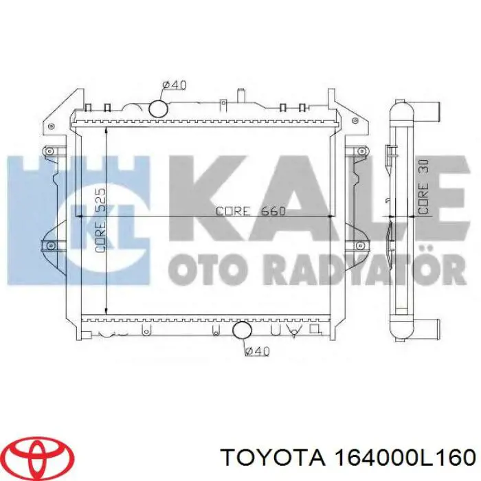 Radiador de esfriamento de motor Toyota 164000L160 preço, a partir de 191,56 USD