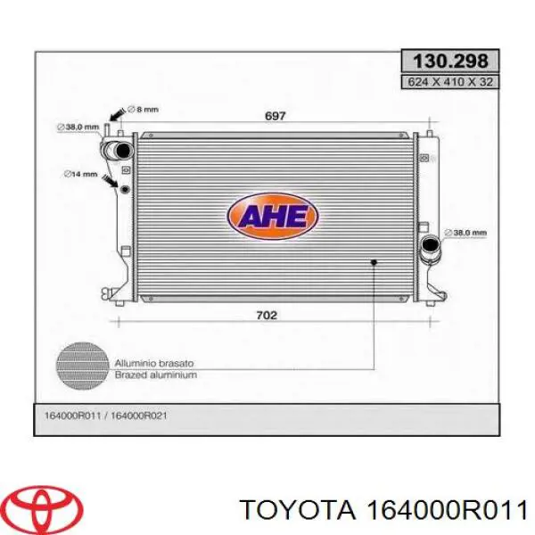 Radiador de esfriamento de motor Toyota 164000R011 preço, a partir de 141,31 USD