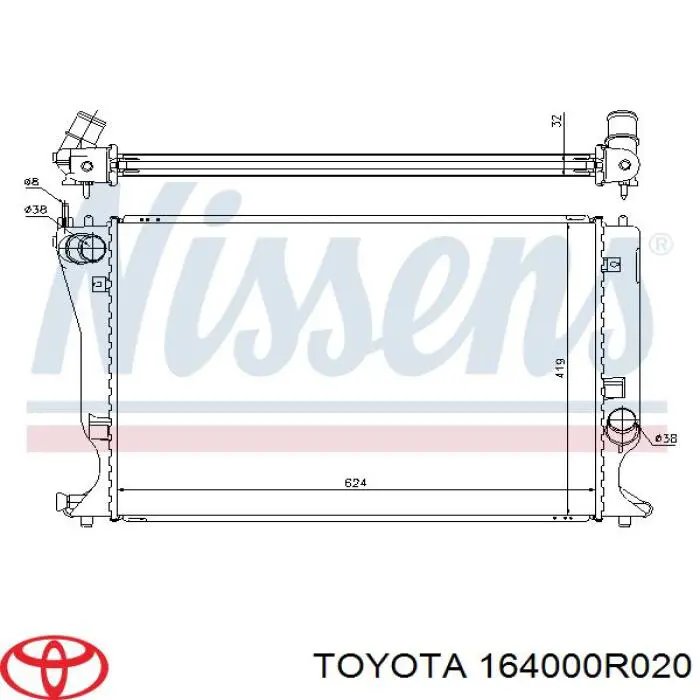 Radiador de esfriamento de motor Toyota 164000R020 preço, a partir de 131,66 USD