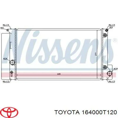 Radiador de esfriamento de motor 164000T120 Toyota