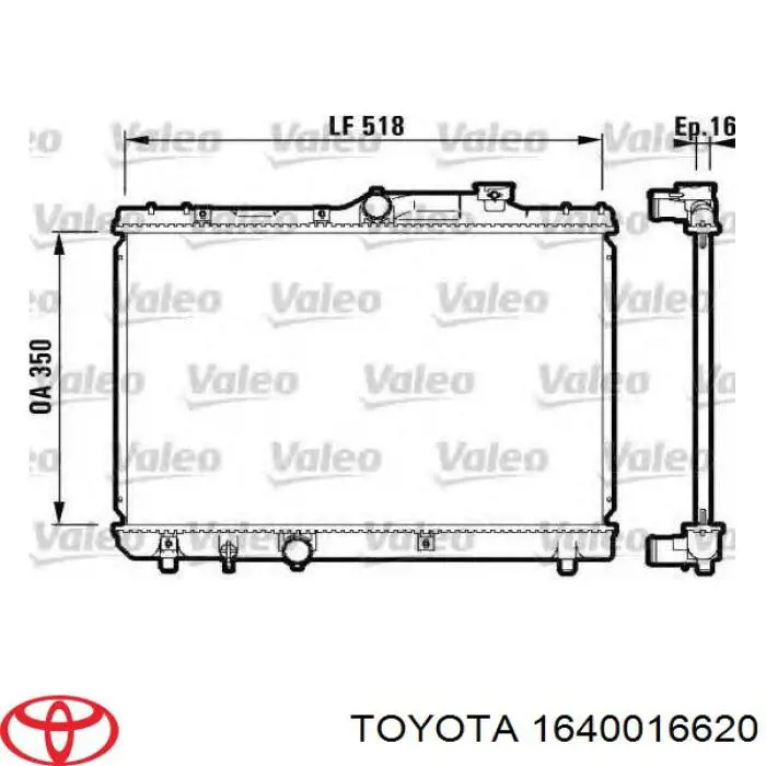 Radiador de esfriamento de motor Toyota 1640016620 preço, a partir de 88,96 USD