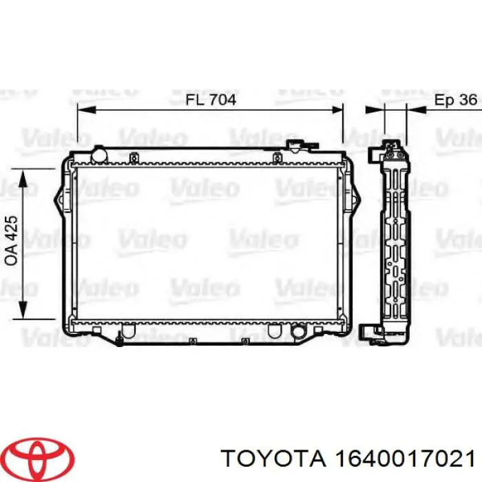 Radiador de esfriamento de motor Toyota 1640017021 preço, a partir de 379,25 USD