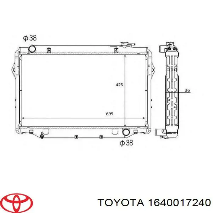 Radiador de esfriamento de motor Toyota 1640017240 preço, a partir de 557,27 USD