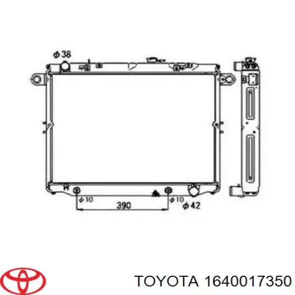 1640017350 Toyota Radiador de esfriamento de motor