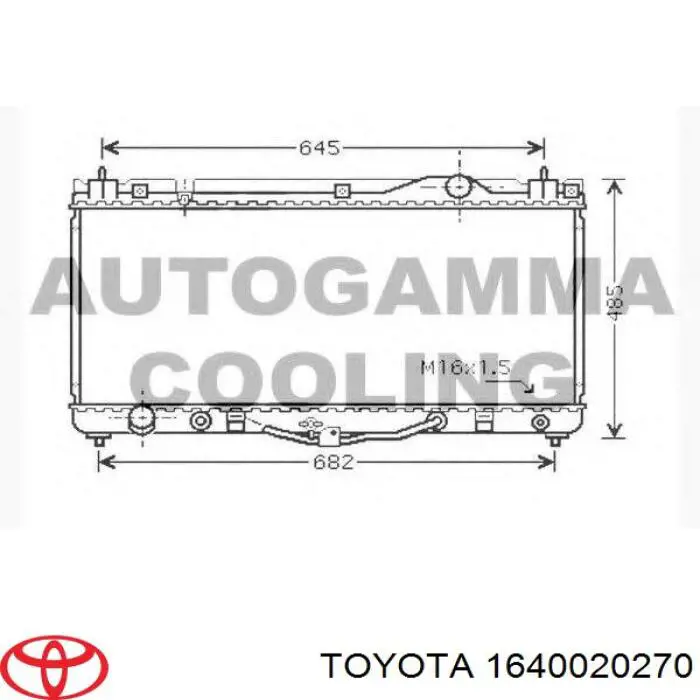 Compre 1640020270 Toyota Radiador de esfriamento de motor