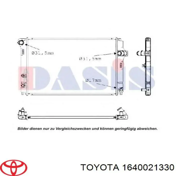 Radiador de esfriamento de motor Toyota 1640021330 preço, a partir de 130,95 USD