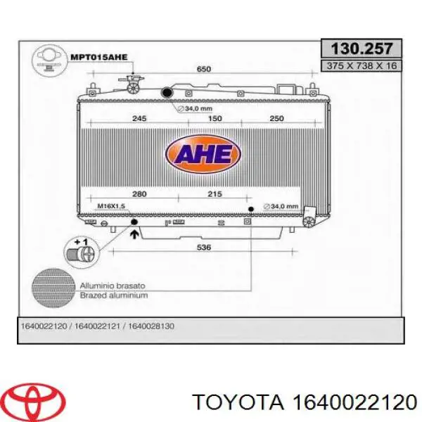 Radiador de esfriamento de motor 8146086 Polcar