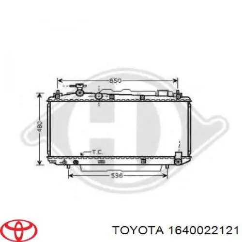 Radiador de esfriamento de motor Toyota 1640022121 preço, a partir de 151,08 USD