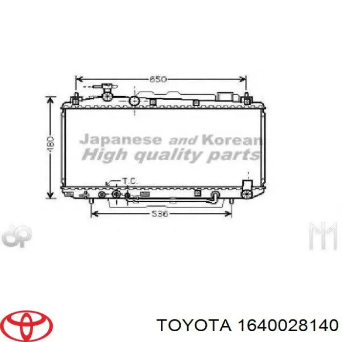 Radiador de esfriamento de motor Toyota 1640028140 preço, a partir de 130,83 USD