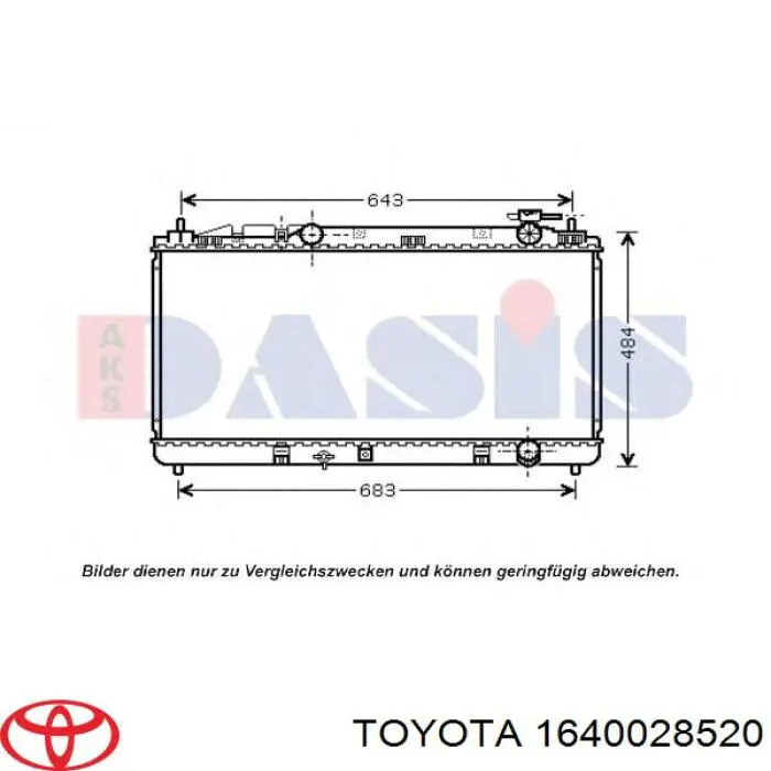 Radiador de esfriamento de motor Toyota 1640028520 preço, a partir de 178,78 USD