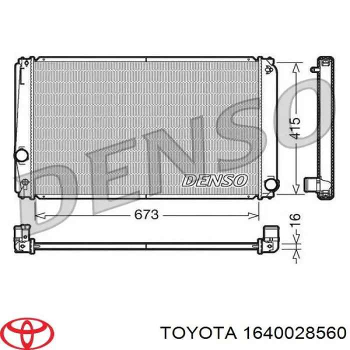 Radiador de esfriamento de motor Toyota 1640028560 preço, a partir de 133,18 USD