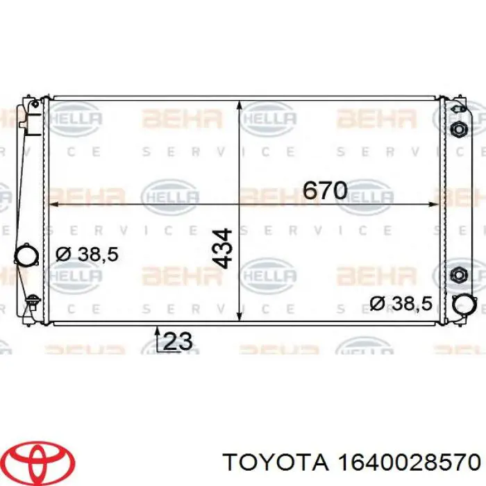 Radiador de esfriamento de motor Toyota 1640028570 preço, a partir de 133,72 USD