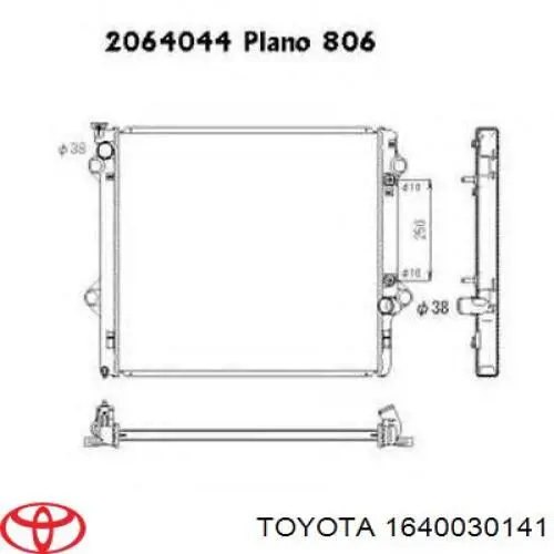 Radiador de esfriamento de motor Toyota 1640067210 preço, a partir de 225,39 USD
