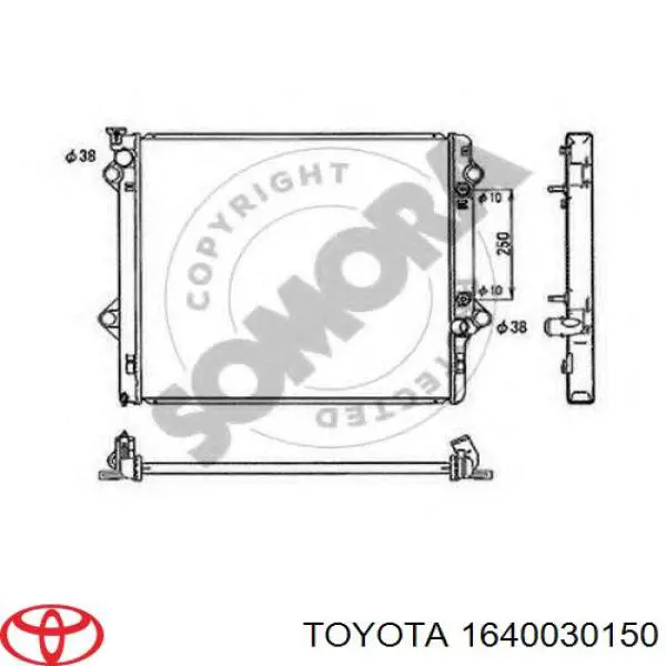 Compre 1640030152 Toyota Radiador de esfriamento de motor