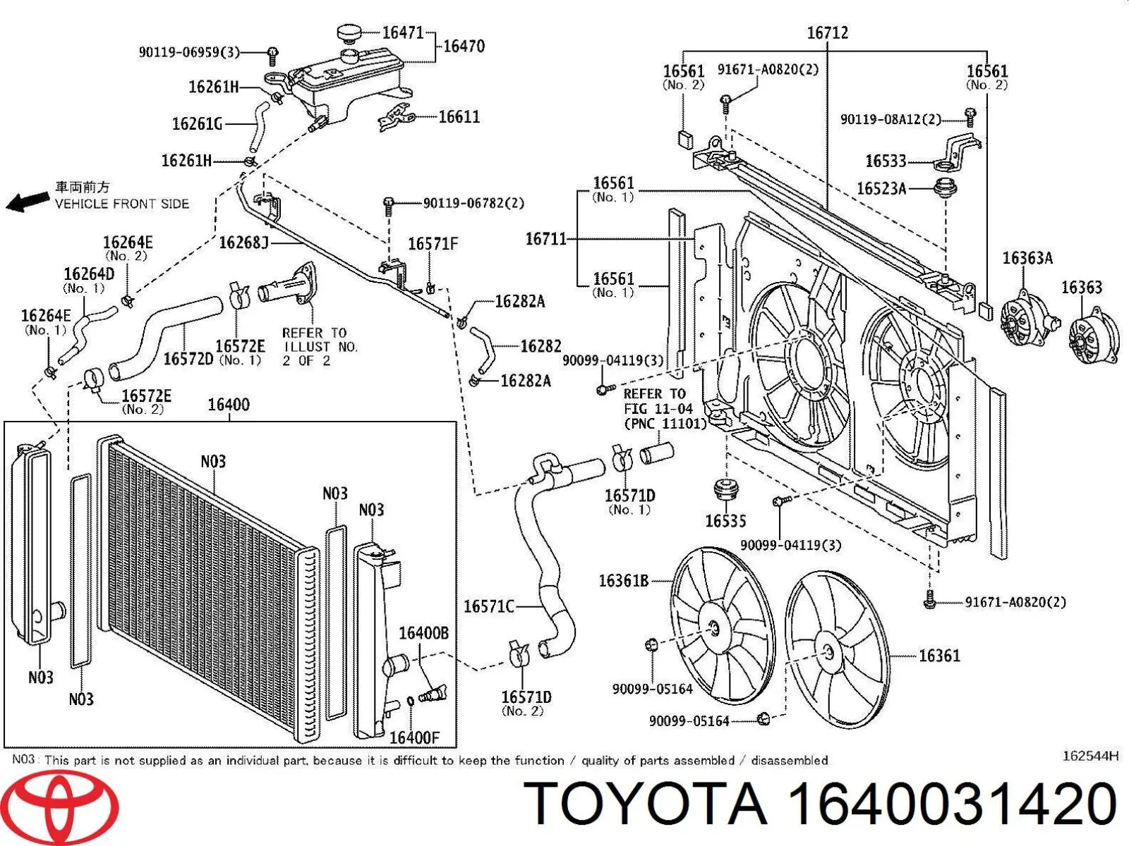 Radiador de esfriamento de motor Toyota 1640031420 preço, a partir de 130,63 USD