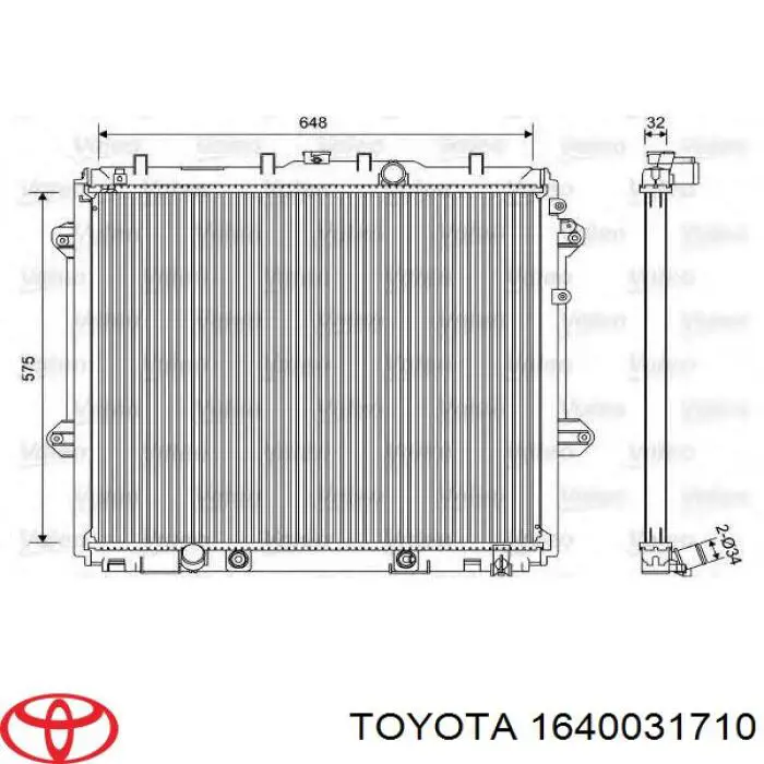 Compre 1640031710 Toyota Radiador de esfriamento de motor