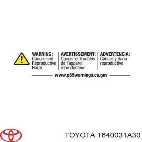 1640031A30 Toyota Radiador de esfriamento de motor