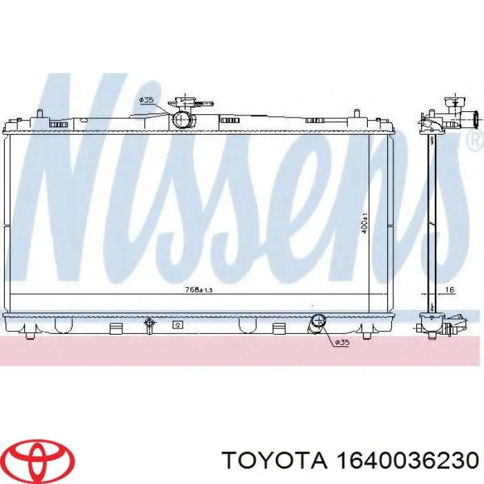 Radiador de esfriamento de motor Toyota 1640036240 preço, a partir de 130,65 USD