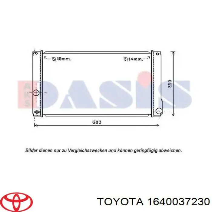Radiador de esfriamento de motor Toyota 1640037230 preço, a partir de 95,51 USD
