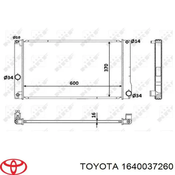 Radiador de esfriamento de motor Toyota 1640037260 preço, a partir de 95,34 USD