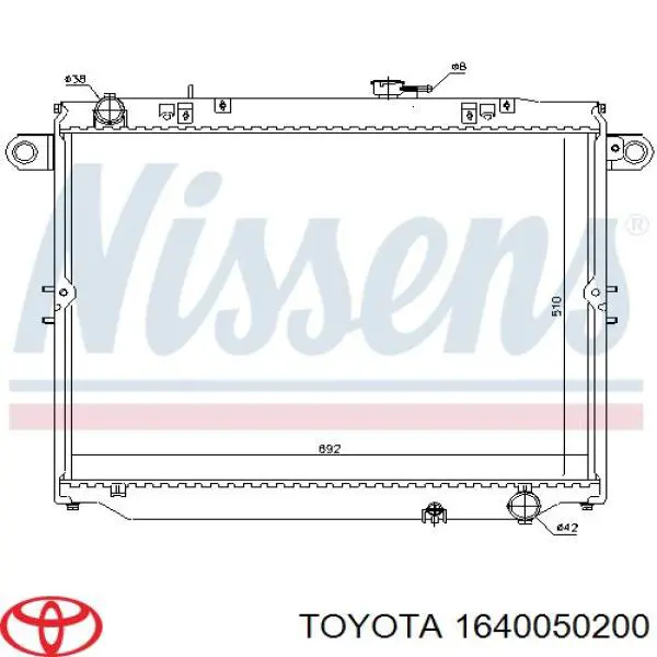 Radiador de esfriamento de motor Toyota 1640050200 preço, a partir de 316,82 USD