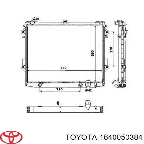 Compre 1640050384 Toyota Radiador de esfriamento de motor