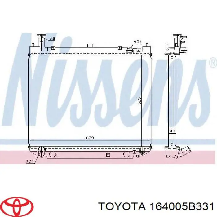 Compre 164005B331 Toyota Radiador de esfriamento de motor