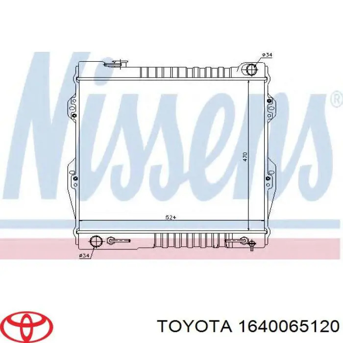 Compre 1640065120 Toyota Radiador de esfriamento de motor