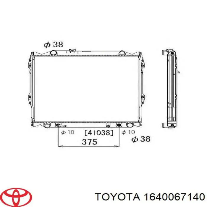 Radiador de esfriamento de motor 1640067140 Toyota