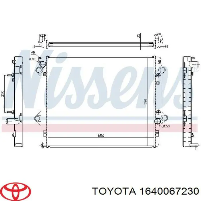 1640067230 Toyota Radiador de esfriamento de motor