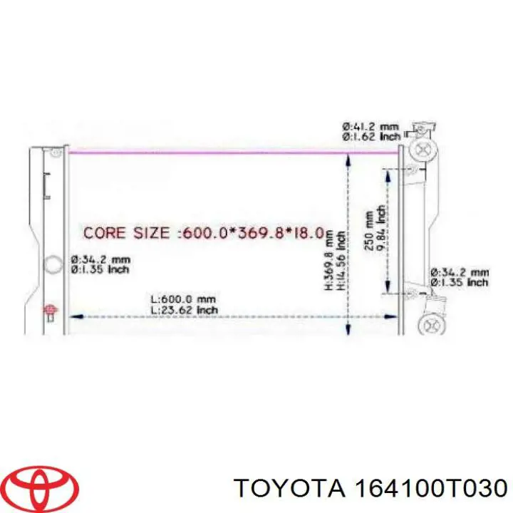 Radiador de esfriamento de motor 164100T031 Toyota