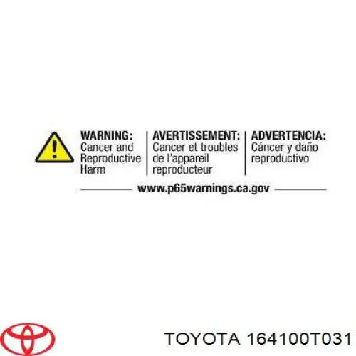 164100T031 Toyota Radiador de esfriamento de motor