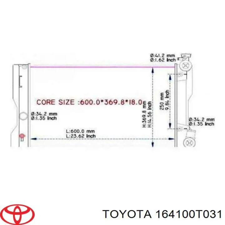 Compre 164100H250 Toyota Radiador de esfriamento de motor