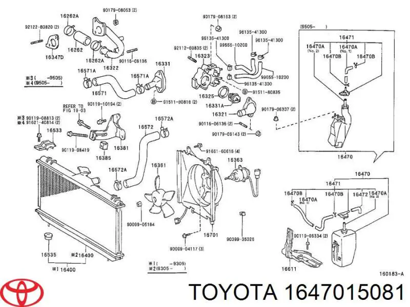 Tanque de expansão do sistema de esfriamento Toyota 1647015081 preço, a partir de 28,12 USD