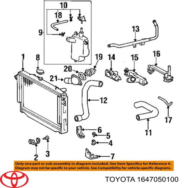  Tanque de expansão do sistema de esfriamento Toyota Land Cruiser 100 SUV (J10) (1998 - 2005) 100