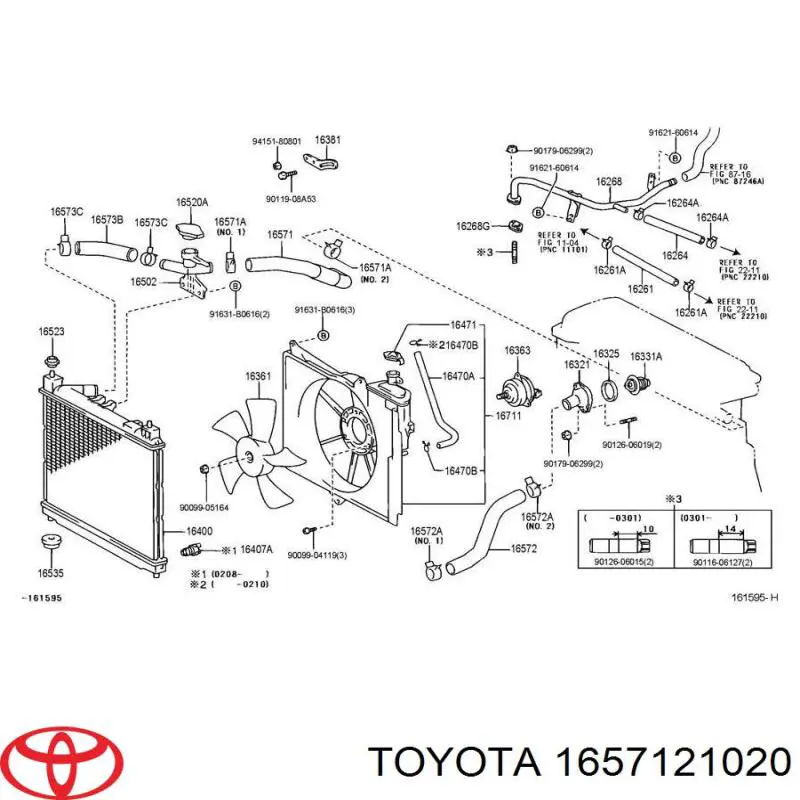 Compre 1657121020 Toyota Mangueira (cano derivado) do sistema de esfriamento