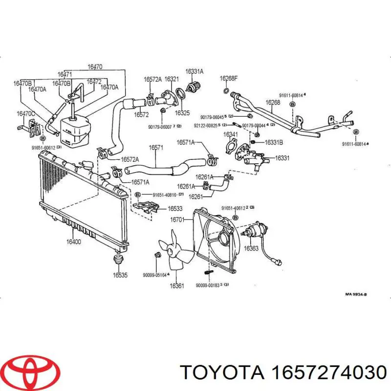Mangueira (cano derivado) inferior do radiador de esfriamento Toyota 1657274030 preço, a partir de 48,75 USD