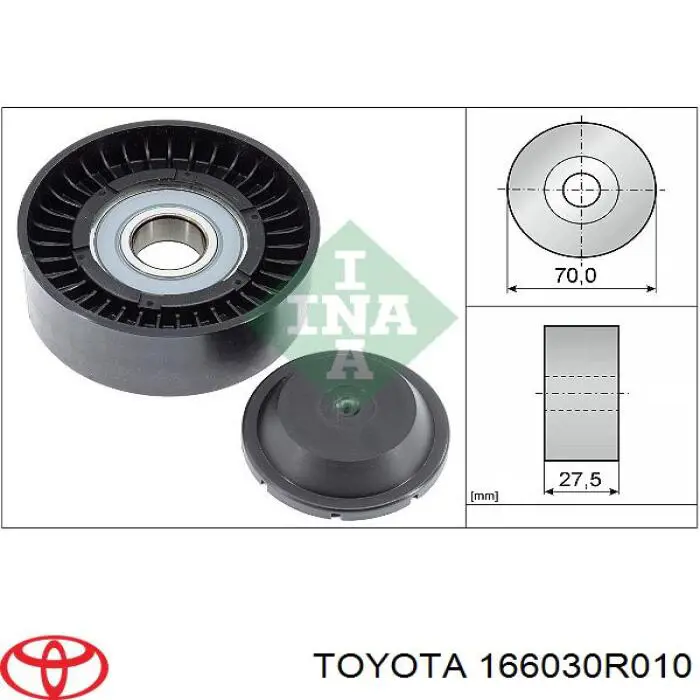 166030R010 Toyota Rolo parasita da correia de transmissão