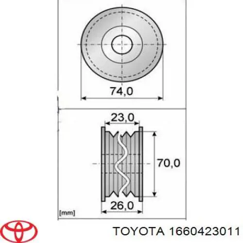 1660423011 Toyota Rolo parasita da correia de transmissão