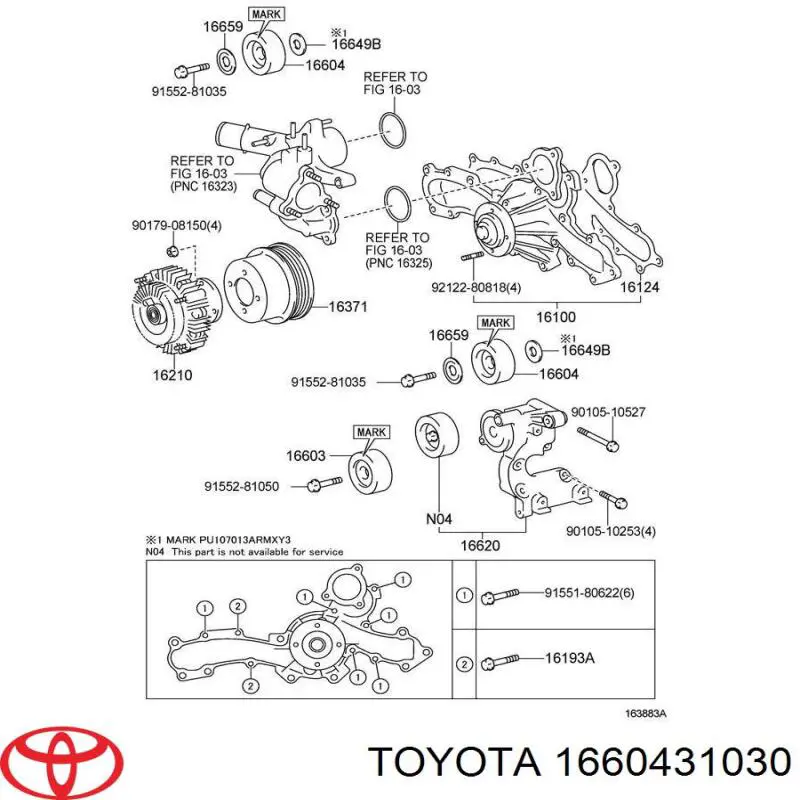 Rolo parasita da correia de transmissão Toyota 1660431030 preço, a partir de 15,69 USD