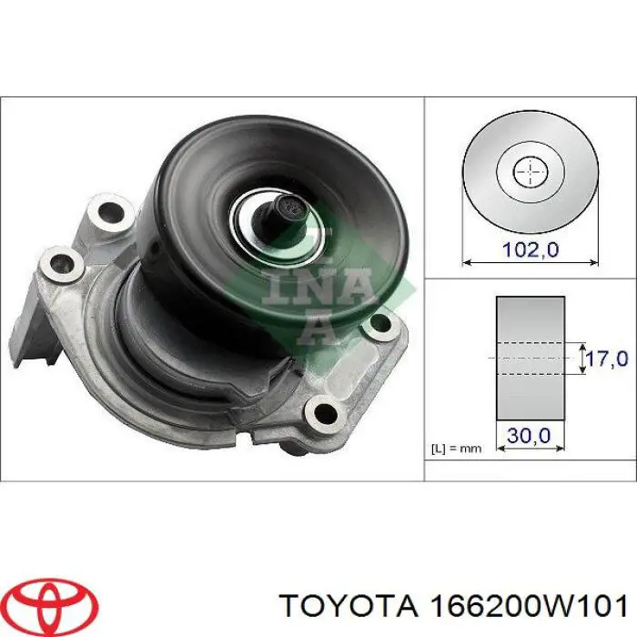 Compre 166200W101 Toyota Reguladora de tensão da correia de transmissão