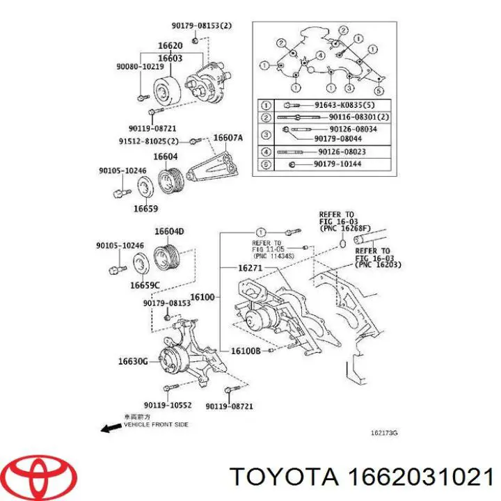 Reguladora de tensão da correia de transmissão Toyota 1662031021 preço, a partir de 45,92 USD