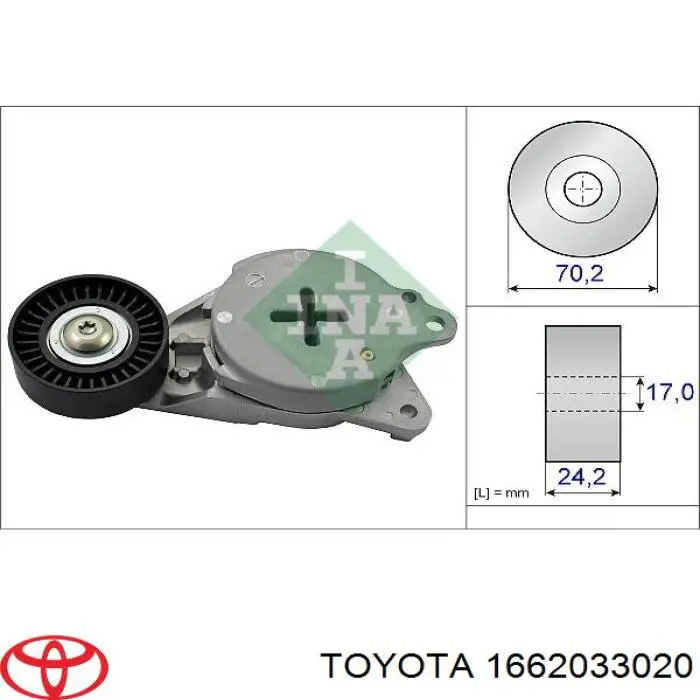 Compre 1662033020 Toyota Reguladora de tensão da correia de transmissão