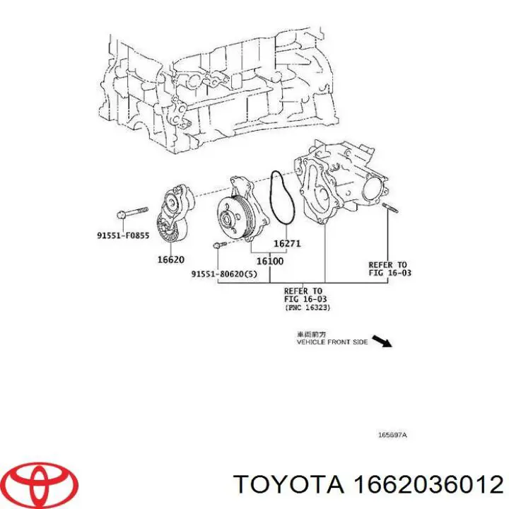 Reguladora de tensão da correia de transmissão Toyota 1662036012 preço, a partir de 20,25 USD