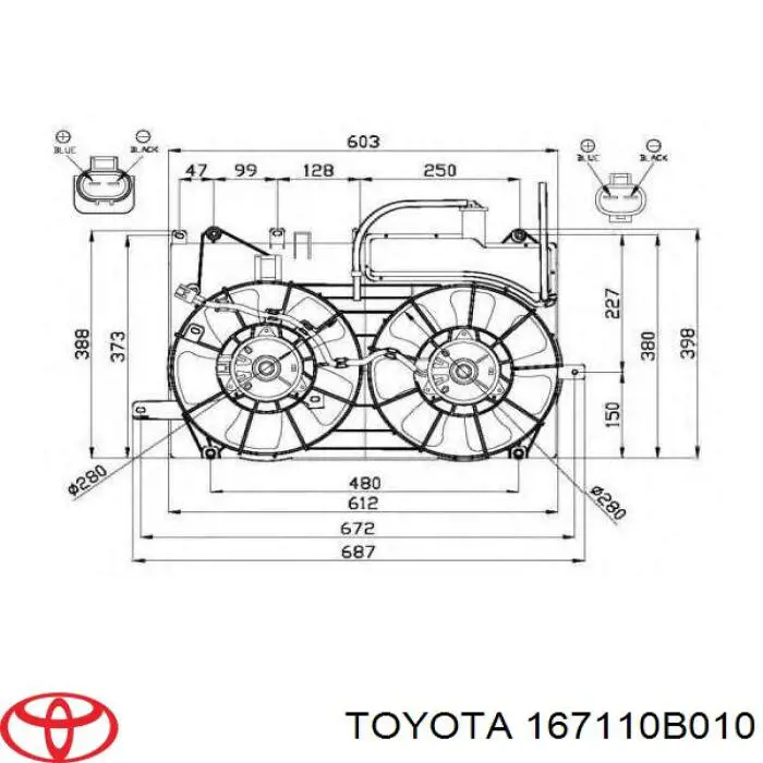 Compre 167110B010 Toyota Difusor do radiador de esfriamento