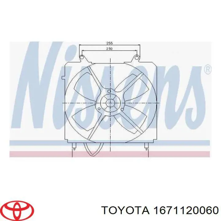 Compre 1671120060 Toyota Difusor do radiador de aparelho de ar condicionado