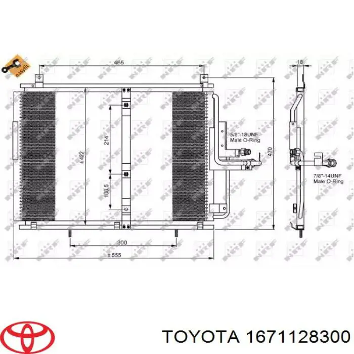 Compre 1671128300 Toyota Difusor do radiador de esfriamento