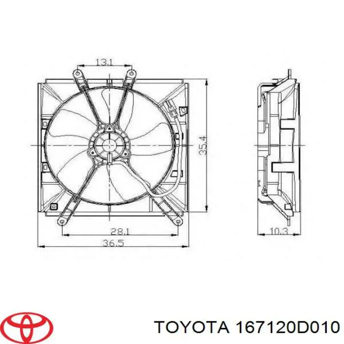 167120D010 Toyota Difusor do radiador de esfriamento superior