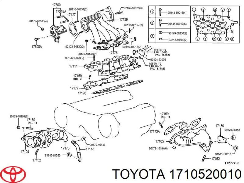 Tubo coletor de escape esquerdo Toyota 1710520010 preço, a partir de 745,56 USD